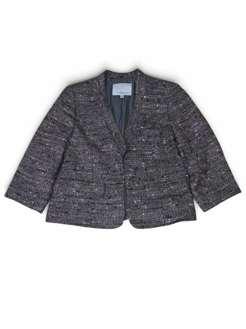 Classiques Entier Nordstrom Grey Tweed Boucle Blazer Jacket Size Small